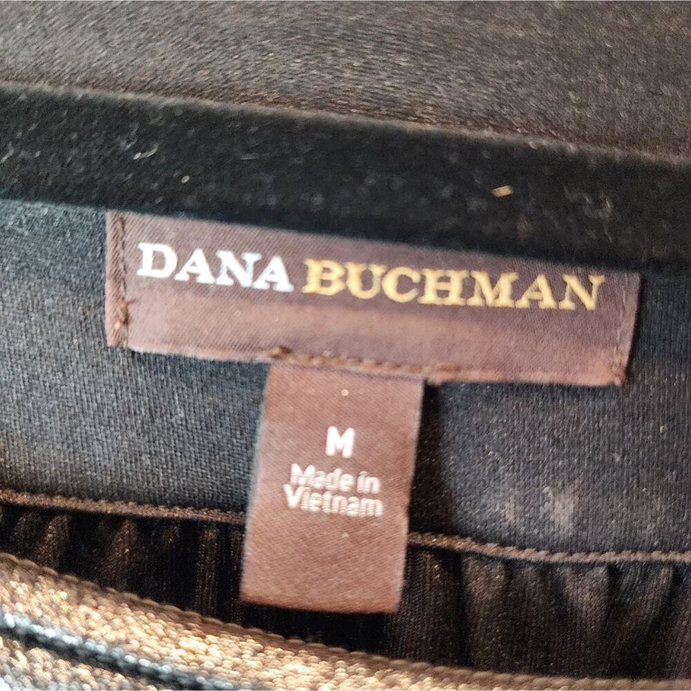 Dana Buchman Gray Black Top Holiday‎ Christmas Party Oversized Shirt Size M - Picture 3 of 8